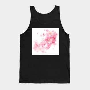 Floral Pink on White Background Happy Inspirational Design Cute Vacation Beach Wear & Gifts Tank Top